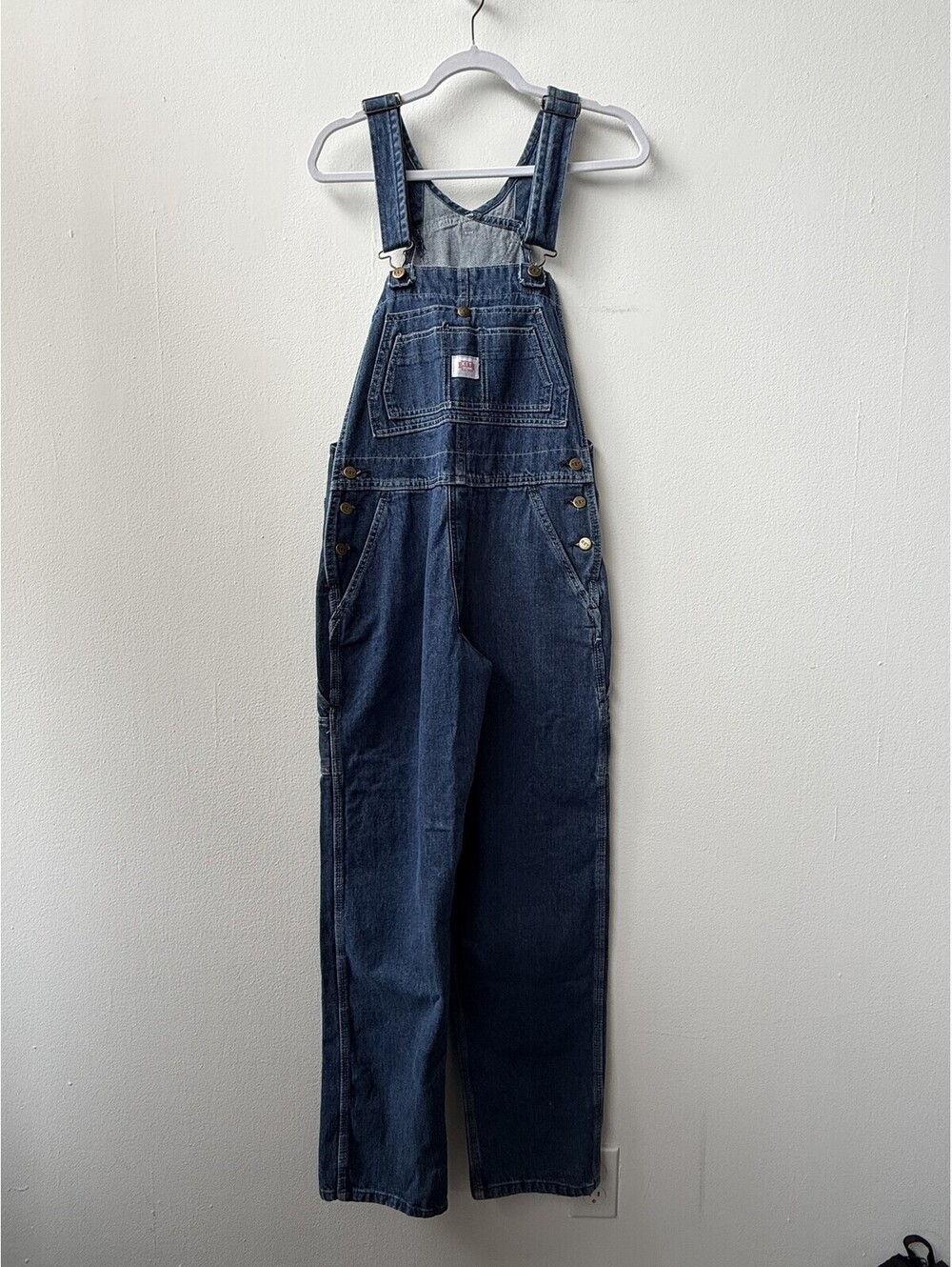 Vintage 90s KEY Denim Bib Overalls 100% Cotton Made in Mexico Size 6 Tall
